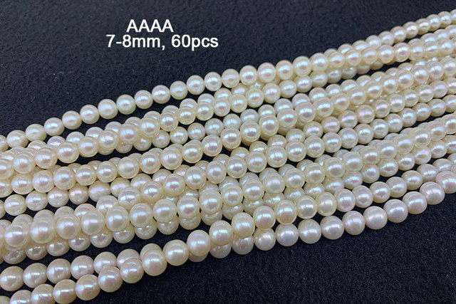 100% naturalne perły słodkowodne - koraliki o średnicy 7, 8, 9, 10 i 11mm do tworzenia biżuterii DIY (bransoletka, naszyjnik, kolczyki) - Wianko - 1