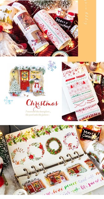 10 sztuk/partia Mo Mo Mo oryginalne świąteczne naklejki brązujące i dekoracyjne z papierową taśmą ręczną - Wianko - 7