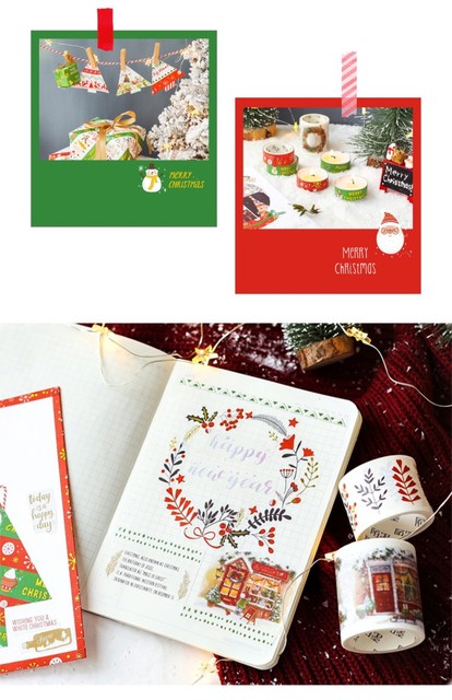 10 sztuk/partia Mo Mo Mo oryginalne świąteczne naklejki brązujące i dekoracyjne z papierową taśmą ręczną - Wianko - 9