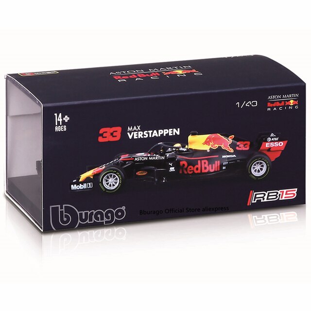 Bburago 1:43 Aston Martin Red Bull Racing RB15 2019 No.33 - model kolekcjonerski, przyjazny dla dzieci, samochód odlewany zabawkowy - Wianko - 4