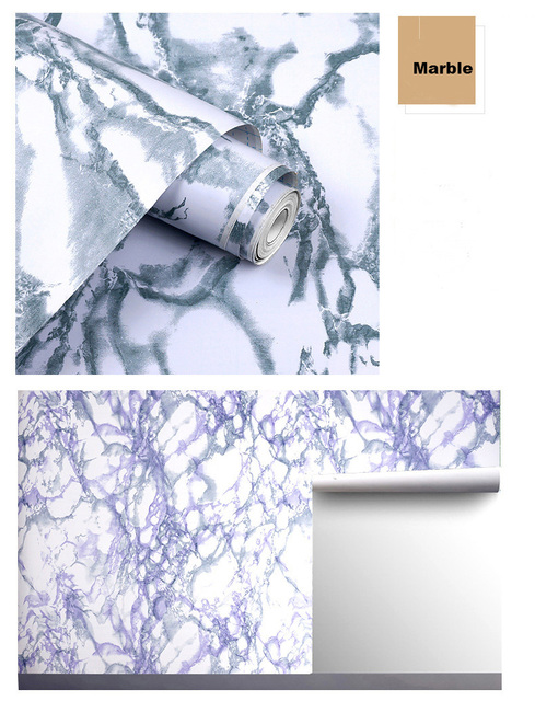 Wymienny kij i skórki do dekoracji łazienki, tapeta fioletowy marmur wodoodporna - Nowy styl domowy - Wianko - 10