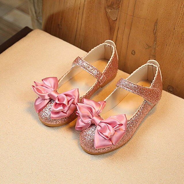 Różowe skórzane buty dla dziewczynek 1-6 lat z kokardką, idealne na taniec i imprezy dziecięce - Wianko - 8