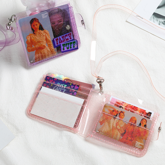 PVC przezroczysty portfel na karty z brokatem i miniaturową monetą - torba Mini osobowość - Wianko - 11