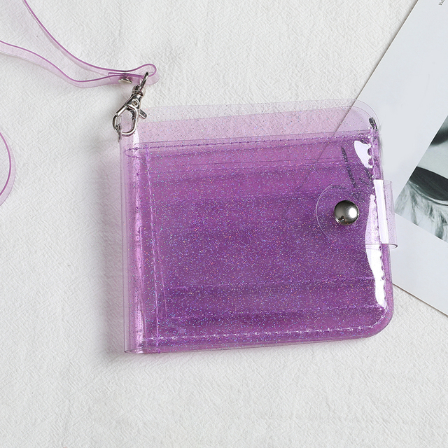 PVC przezroczysty portfel na karty z brokatem i miniaturową monetą - torba Mini osobowość - Wianko - 15