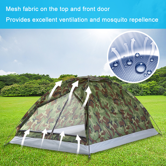 Namiot TOMSHOO Ultralight 2-osobowy, jednowarstwowy, wodoodporny (PU1000mm) z torbą - idealny na piesze wycieczki i podróże - Wianko - 9