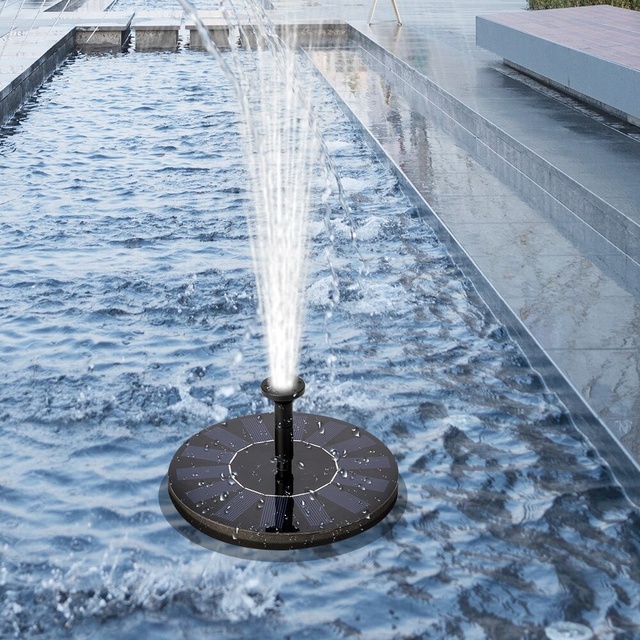Zewnętrzna solarna fontanna wodna z basenem i wodospadem - dekoracyjna ozdoba ogrodowa dla ptaków - Wianko - 3