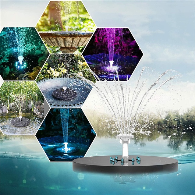 Zewnętrzna solarna fontanna wodna z basenem i wodospadem - dekoracyjna ozdoba ogrodowa dla ptaków - Wianko - 8