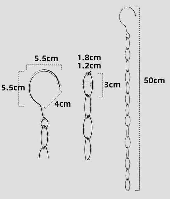 Wiszący wieszak na ubrania z łańcuszkiem i haczykiem na pierścionek 14, stal nierdzewna - Wianko - 3