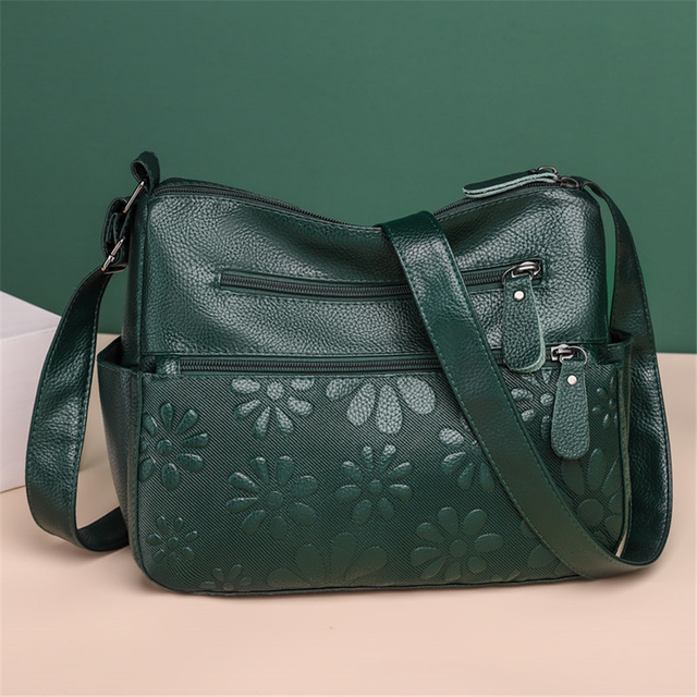 Duża torba torebka na ramię damskie 2-warstwowa o nowoczesnym designie i wielu kieszeniach z miękkiej skóry - Wianko - 5