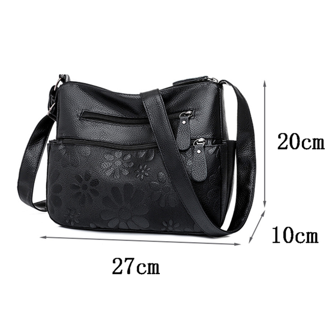 Duża torba torebka na ramię damskie 2-warstwowa o nowoczesnym designie i wielu kieszeniach z miękkiej skóry - Wianko - 2