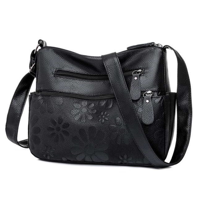 Duża torba torebka na ramię damskie 2-warstwowa o nowoczesnym designie i wielu kieszeniach z miękkiej skóry - Wianko - 12
