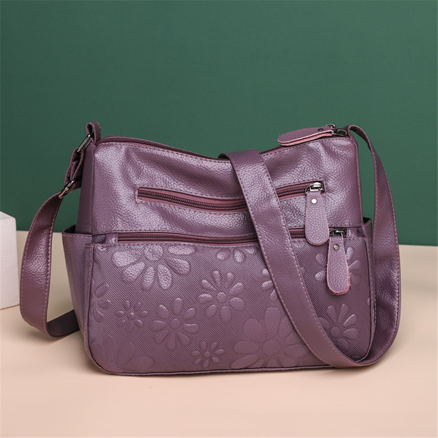 Duża torba torebka na ramię damskie 2-warstwowa o nowoczesnym designie i wielu kieszeniach z miękkiej skóry - Wianko - 6