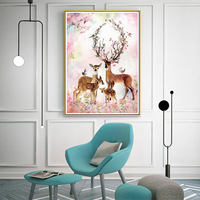 5D DIY diamentowe malowanie jelenie z pełnym zdobieniem strasem - haft diamentowy z motywem zwierzęcym dla dekoracji domu i prezentu - Wall Art - Wianko - 4
