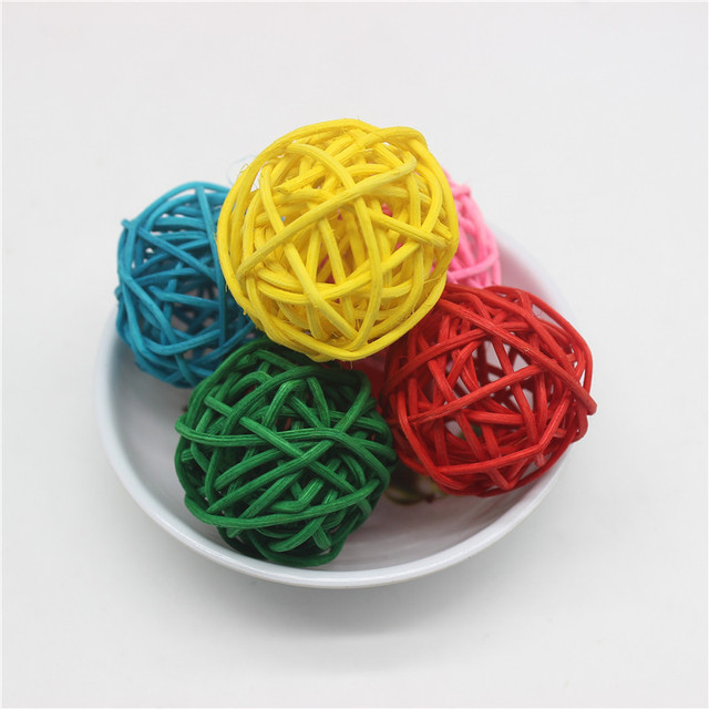 Mutil - 12 sztuk kolorowych sztucznych okrągłych kul ratanowych Sepak Takraw (4 CM) - dekoracje DIY na Boże Narodzenie, urodziny, przyjęcia, śluby - Wianko - 18