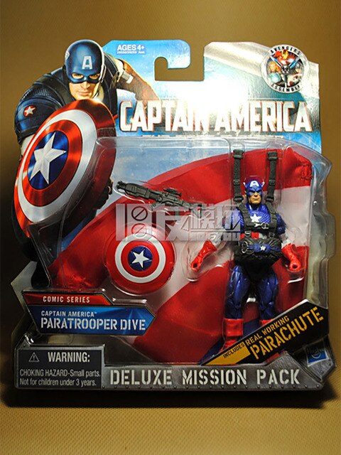 Figurka akcji Kapitan Ameryka serii Marvel Comic - ruchome stawy, 3.75 cala, spadochroniarz, zabawka dekoracyjna - Wianko - 1