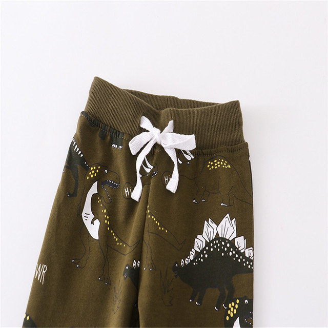 Spodnie dresowe dziecięce z motywem dinozaurów, pełna długość, lato - Wianko - 3