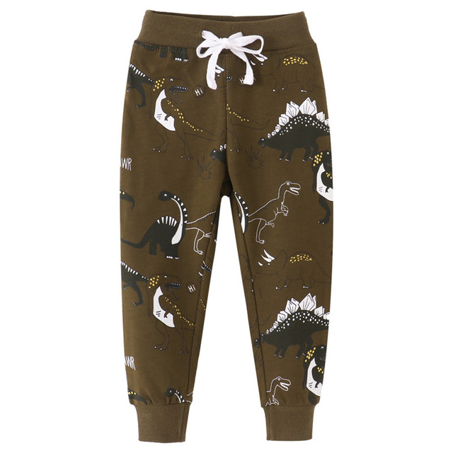 Spodnie dresowe dziecięce z motywem dinozaurów, pełna długość, lato - Wianko - 2