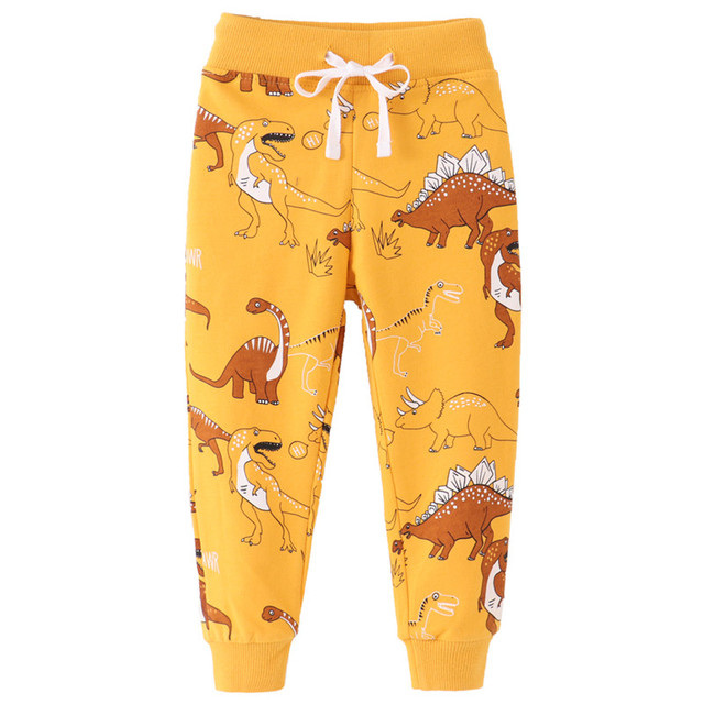 Spodnie dresowe dziecięce z motywem dinozaurów, pełna długość, lato - Wianko - 5