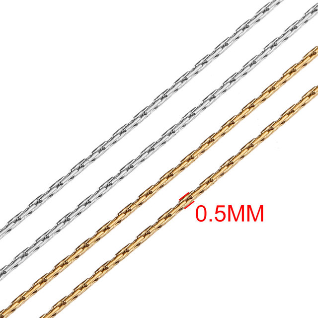 0.5mm złoty naszyjnik łańcuszkowy ze stali nierdzewnej, 2 m/partia, Tiny kabel łańcuchowy do wyrobu biżuterii DIY - Wianko - 7