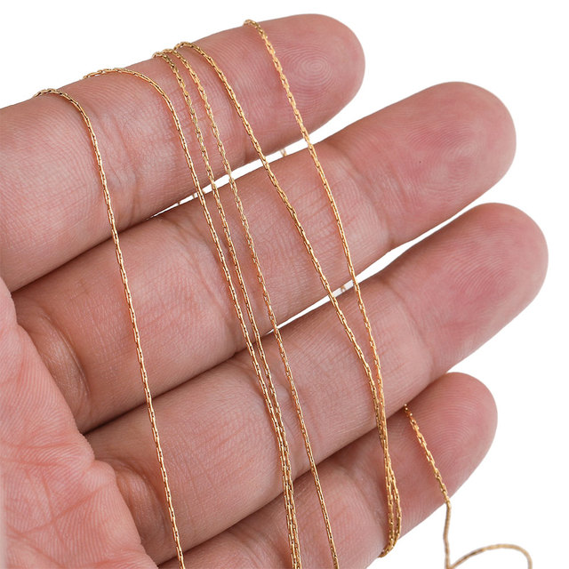 0.5mm złoty naszyjnik łańcuszkowy ze stali nierdzewnej, 2 m/partia, Tiny kabel łańcuchowy do wyrobu biżuterii DIY - Wianko - 6