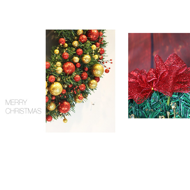 Wieńczy świąteczny 30/40 cm do drzwi, ogrodu - Xmas Wall, girlanda - nowy wieniec, sztuczna dekoracja - Wianko - 1