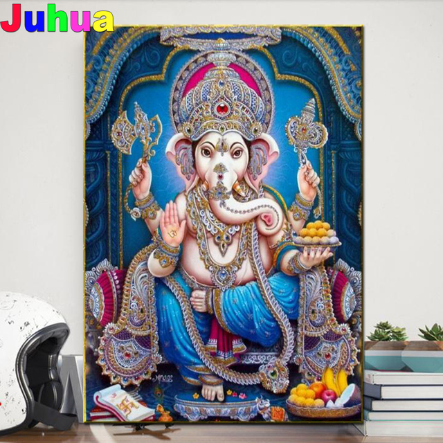 Posąg buddy Ganesha - diamentowa mozaika DIY 5D - pełne diamenty - haft -sztuka dekoracyjna - Wianko - 6
