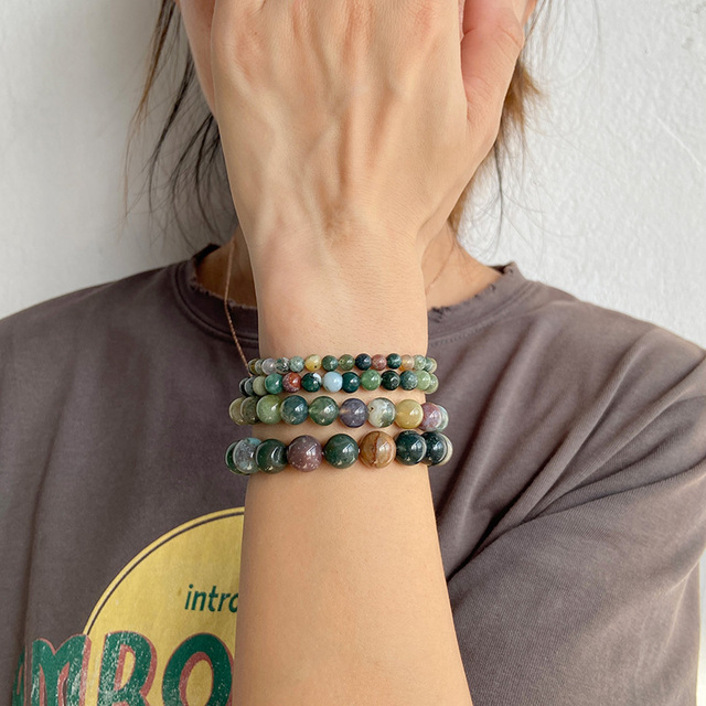 Kolorowa bransoletka z kamieni agaty lazuryt - biżuteria energetyczna - Wianko - 28