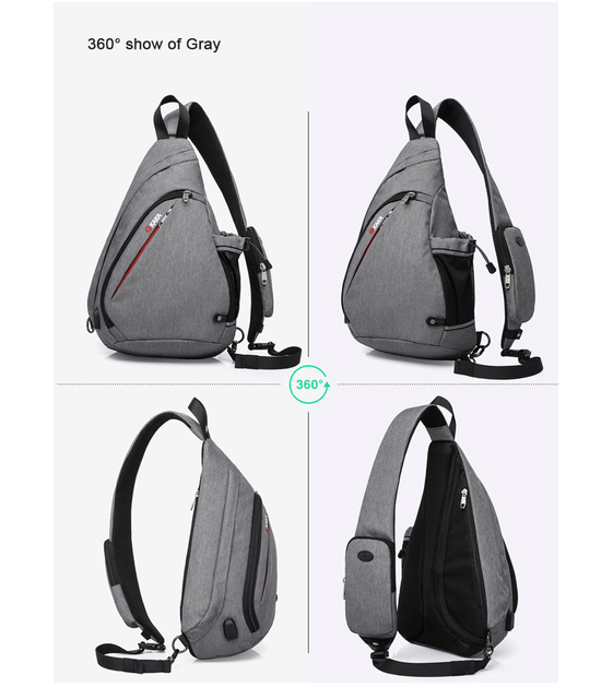 Męska torebka na ramię z zabezpieczeniem przeciw kradzieży, dużej pojemności, do 10.5 cala, z ładowaniem USB. Idealna na telefon, iPada i krótkie wycieczki - Wianko - 6