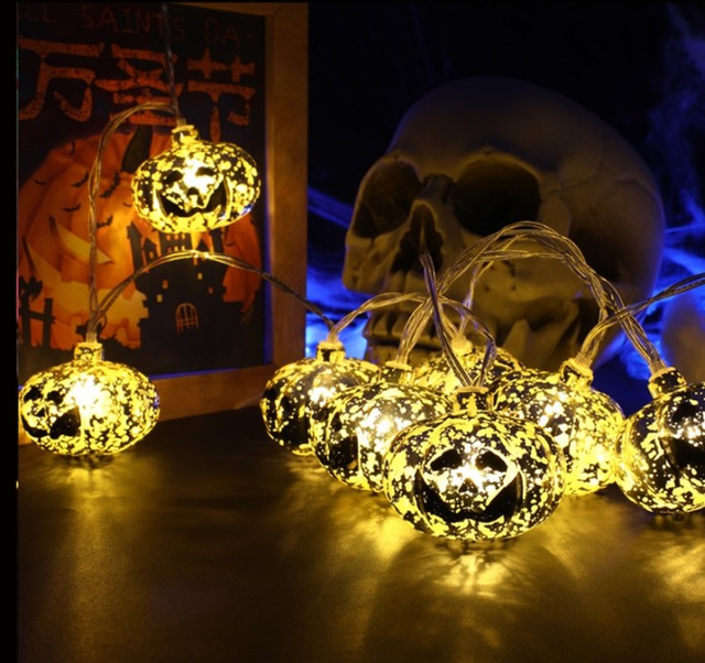 LED czaszka dynia Halloween dekoracja światło ciąg DIY Party - rodzina dekoracje - Wianko - 4