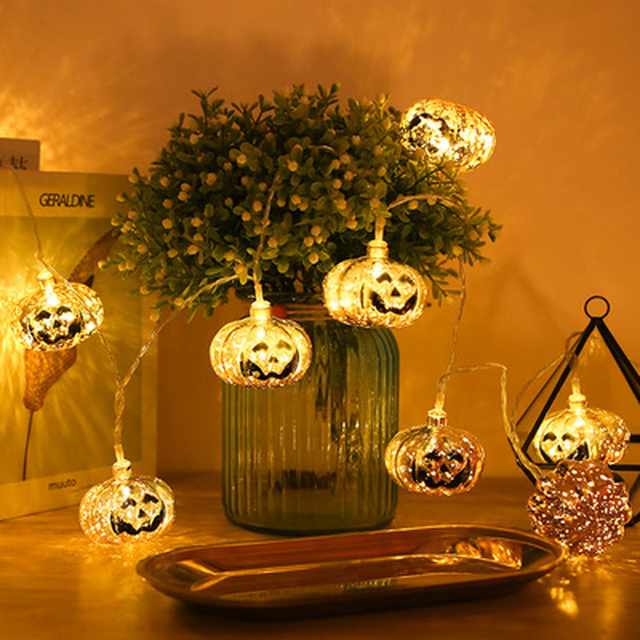 LED czaszka dynia Halloween dekoracja światło ciąg DIY Party - rodzina dekoracje - Wianko - 2