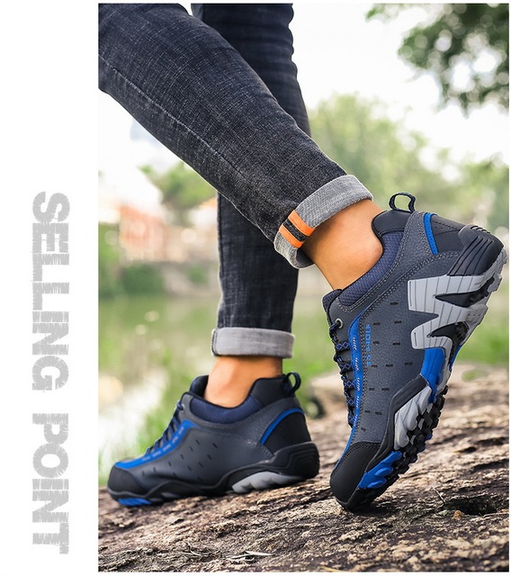 Lekkie męskie buty trekkingowe turystyczne z wodoodporną odkrytą konstrukcją i oddychającą membraną antypoślizgowe - Wianko - 19