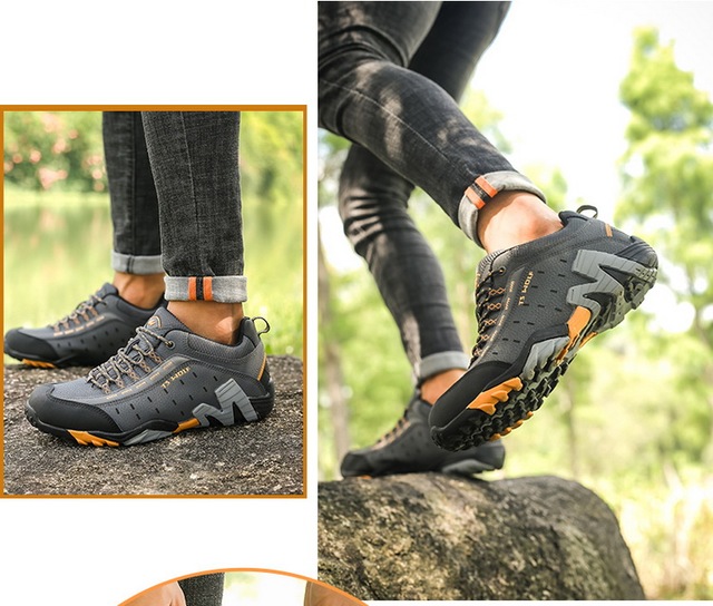 Lekkie męskie buty trekkingowe turystyczne z wodoodporną odkrytą konstrukcją i oddychającą membraną antypoślizgowe - Wianko - 22