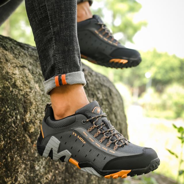 Lekkie męskie buty trekkingowe turystyczne z wodoodporną odkrytą konstrukcją i oddychającą membraną antypoślizgowe - Wianko - 23