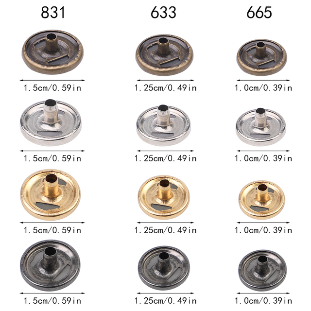 Zatrzaski montażowe metalowe przyciski LMDZ 20/50 sztuk - rozmiary 10mm/12mm/15mm - do torby na ramię, dżinsów i innych tkanin - Wianko - 3