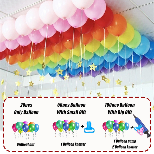 100 sztuk lateksowych balonów o średnicy 10 cali w perłowym wykończeniu, w zestawie z pompką do helem - idealne na wesele, urodziny i prezenty dla dzieci - Wianko - 1