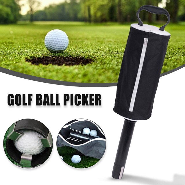 Odpinana piłka golfowa Picker z bezkłopotowym zbieraczem piłek i płócienią torbą QW - Wianko - 1