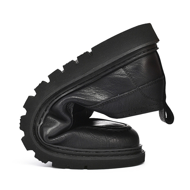 Klasyczne męskie buty skórzane zasznurowane, wykonane z mikrofibry, wysokiej jakości, ze szwami w stylu Welt - Buty męskie splitowe - Wianko - 8