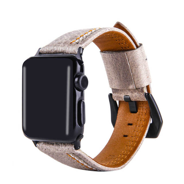 Pasek ze skóry naturalnej DAHASE Retro do Apple Watch 42mm/38mm serii 1/2/3 - Wianko - 1