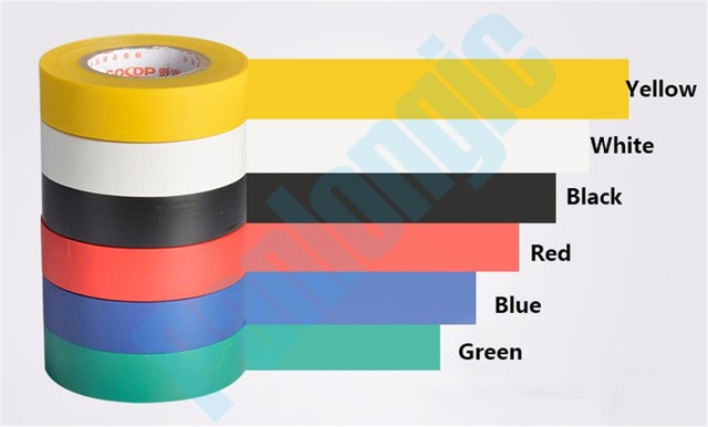 Taśma izolacyjna PVC wysokiej temperatury - 6 sztuk, 6 kolorów, 10 metrów/szt, wodoodporna - Wianko - 3