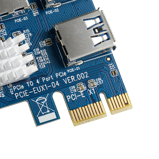 Zestaw adapterów PCI-E Express 1x to 16x Riser 009S PLUS z 4 portami USB3.0 do kart PCIE - BTC ETH Miner Mining - Wianko - 23