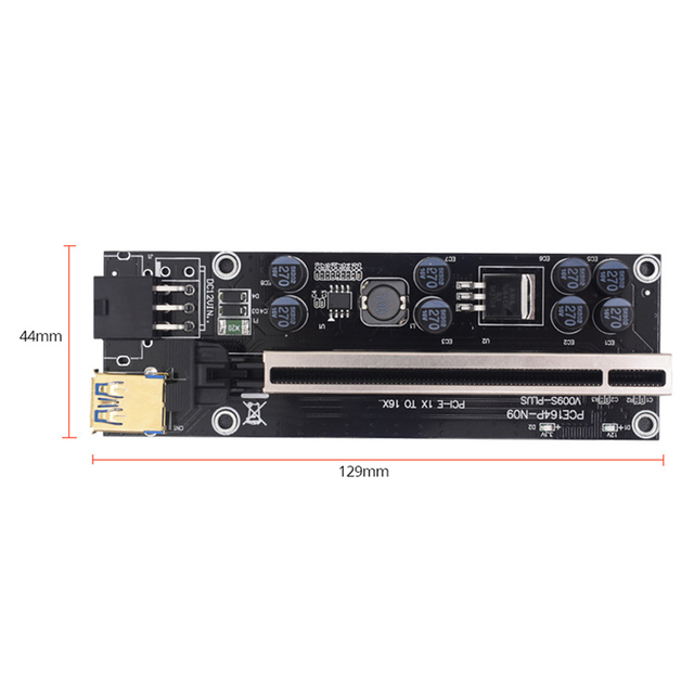 Zestaw adapterów PCI-E Express 1x to 16x Riser 009S PLUS z 4 portami USB3.0 do kart PCIE - BTC ETH Miner Mining - Wianko - 11