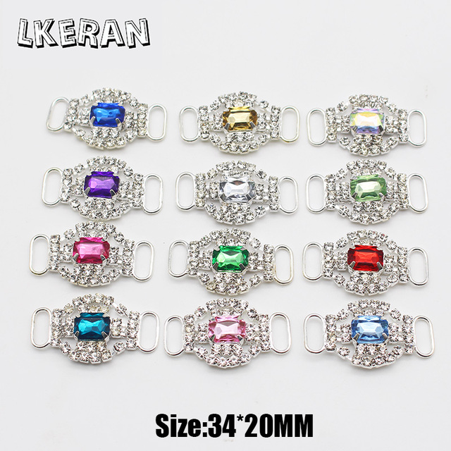 Klamry Rhinestone LKERAN - moda, 10 sztuk, 20*34mm, do wstążek i odzieży - Wianko - 5