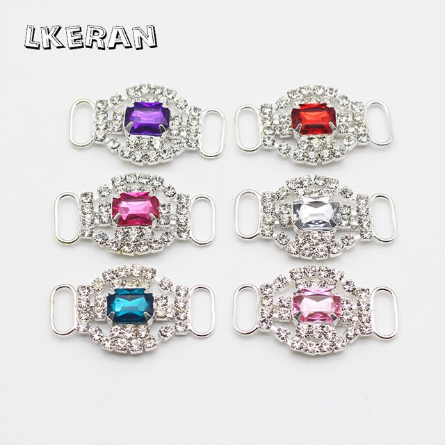 Klamry Rhinestone LKERAN - moda, 10 sztuk, 20*34mm, do wstążek i odzieży - Wianko - 8