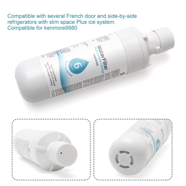 3 wkłady filtrów wody LT1000p do dzbanów zewnętrzna łatwa instalacja biały Remover plastikowe czyszczenie Kenmore9980 - Wianko - 4