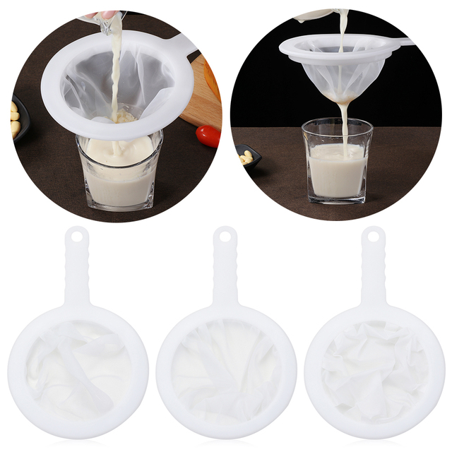Sitko nylonowe o mocno rozdrobnionej strukturze 100/200/400Mesh – filtr biały, idealny do przegotowania łyżką sosu sojowego, kawy z mlekiem i filtracji mleka - Wianko - 3