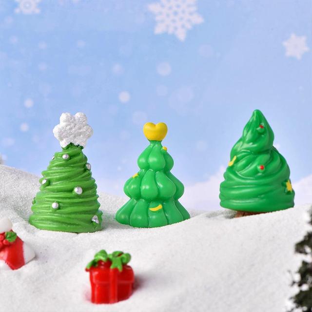 Mini ozdoby choinkowe Bożego Narodzenia - święty Mikołaj, bałwanek, renifer - dekoracje krajobrazu - Wianko - 12