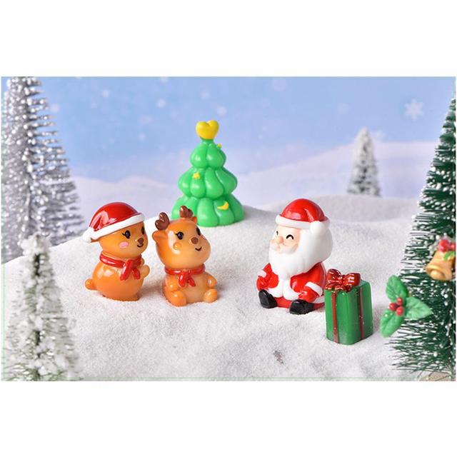 Mini ozdoby choinkowe Bożego Narodzenia - święty Mikołaj, bałwanek, renifer - dekoracje krajobrazu - Wianko - 2