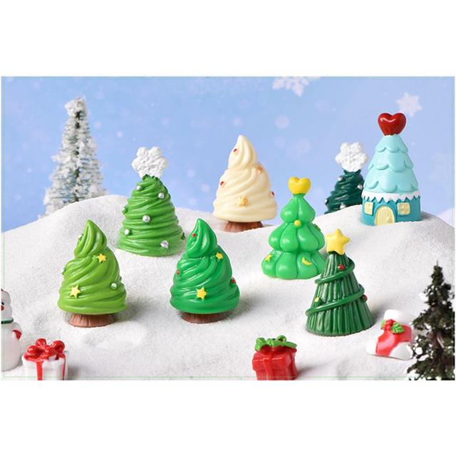 Mini ozdoby choinkowe Bożego Narodzenia - święty Mikołaj, bałwanek, renifer - dekoracje krajobrazu - Wianko - 7