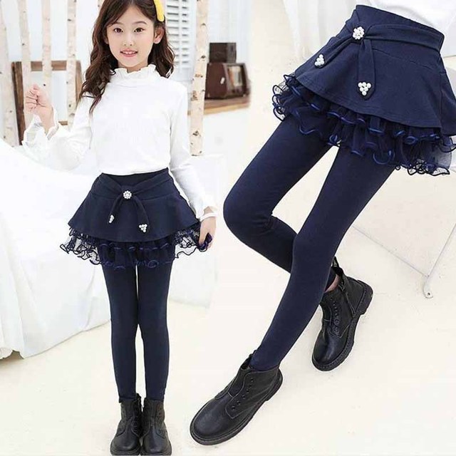 Aksamitne legginsy dziewczęce zimowe - grube, ciepłe, obcisłe ołówkowe spodnie dla dzieci (3-13 lat) - Wianko - 4