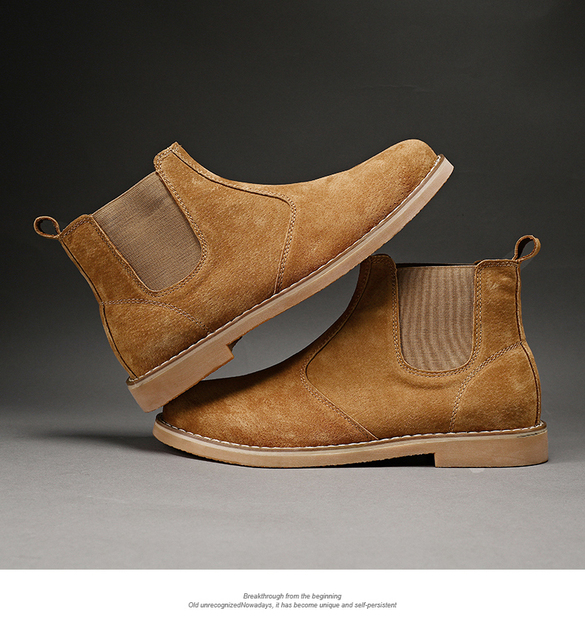 Chelsea Boots skórzane botki męskie zimowe - pluszowe, krótkie, ręcznie robione - Wianko - 20